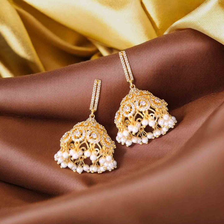Golden Arran Zirconia Jhumkis