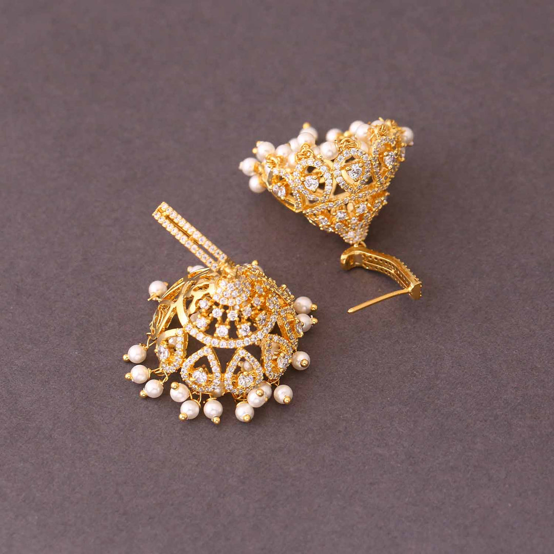 Golden Arran Zirconia Jhumkis