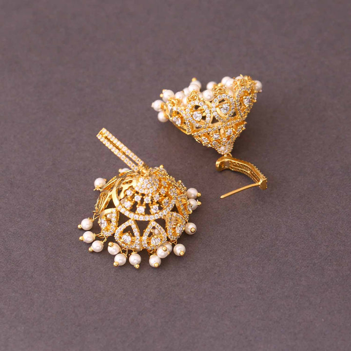 Golden Arran Zirconia Jhumkis