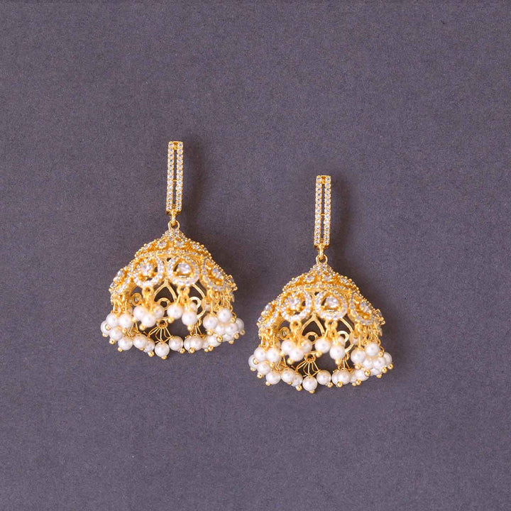 Golden Arran Zirconia Jhumkis