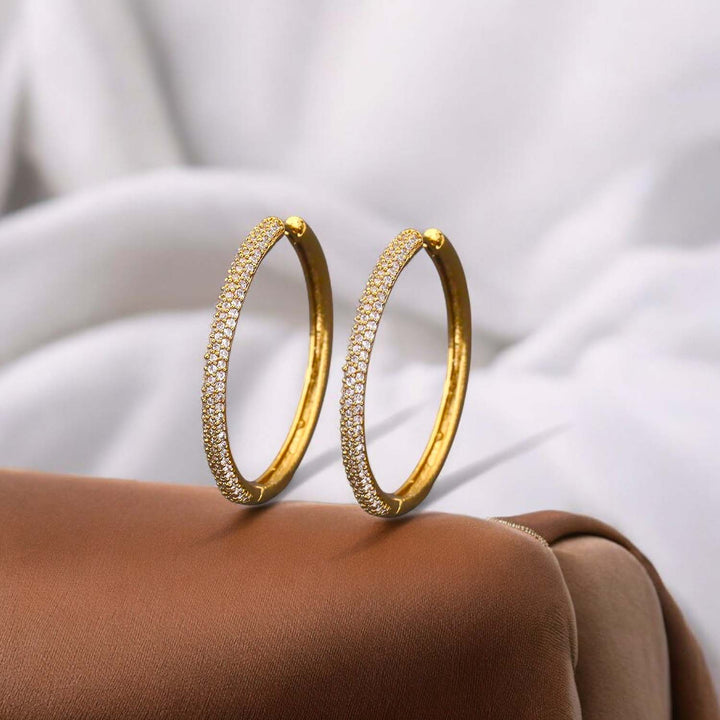 Golden Aurelia Zirconia Hoops