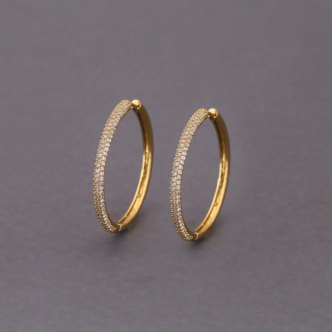 Golden Aurelia Zirconia Hoops
