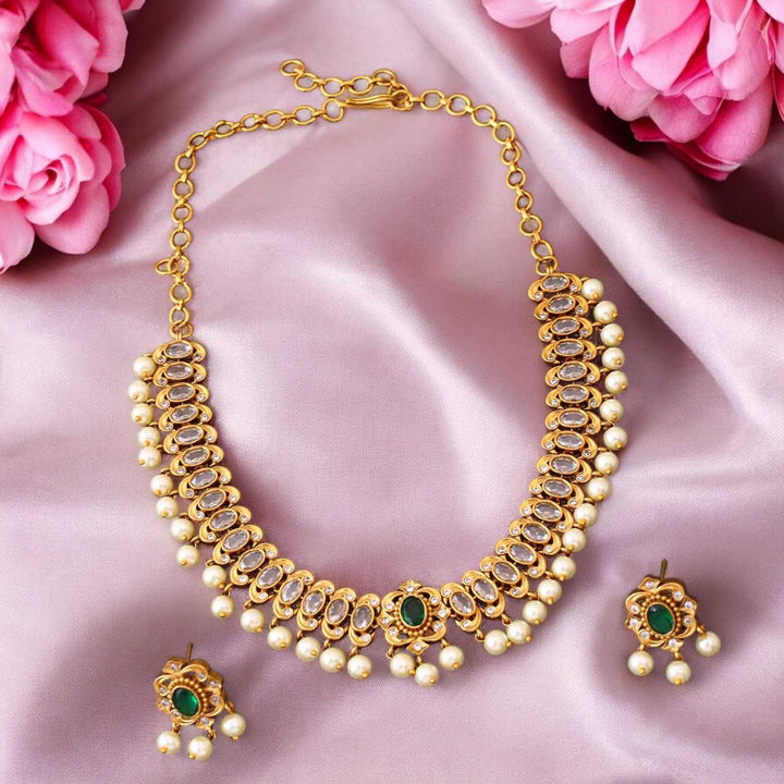 Golden Aurena Antique Jewellery Set- New Arrival