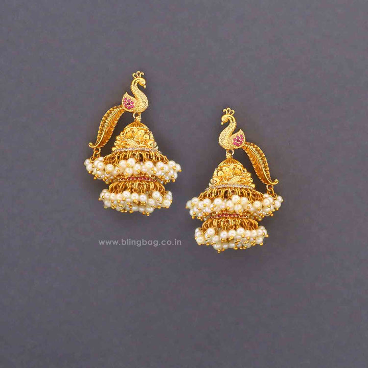 Golden Aveline Jhumkis