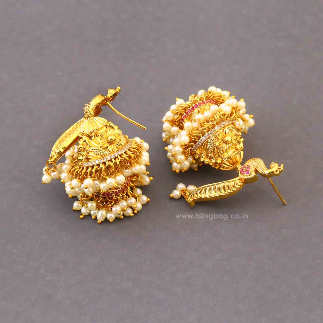 Golden Aveline Jhumkis