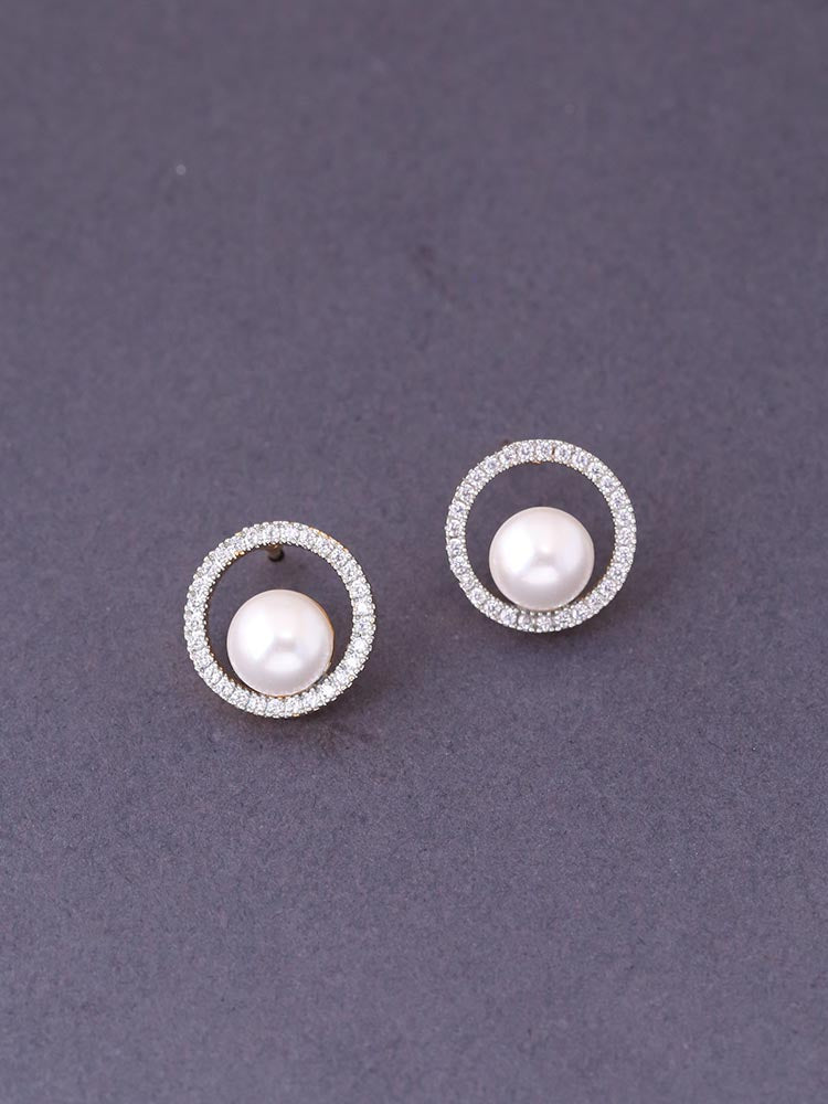 Golden Aviva Zirconia Studs