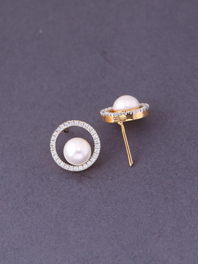 Golden Aviva Zirconia Studs
