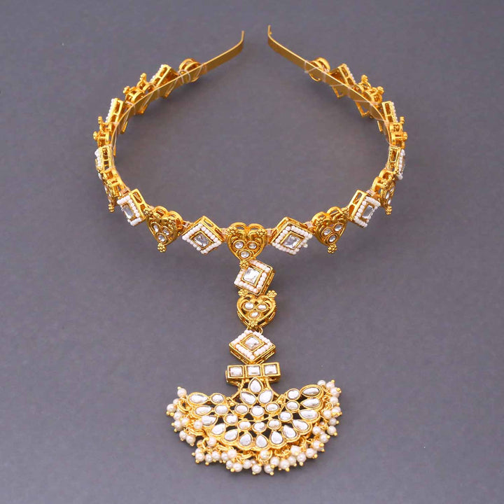 Golden Baidehi Hairband With Tikka