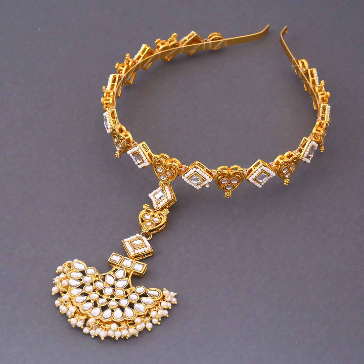 Golden Baidehi Hairband With Tikka