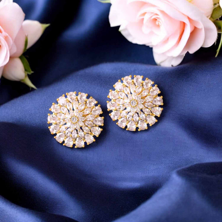 Golden Barhee Zirconia Studs