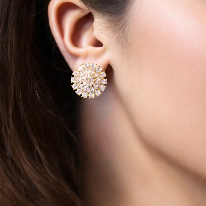 Golden Barhee Zirconia Studs