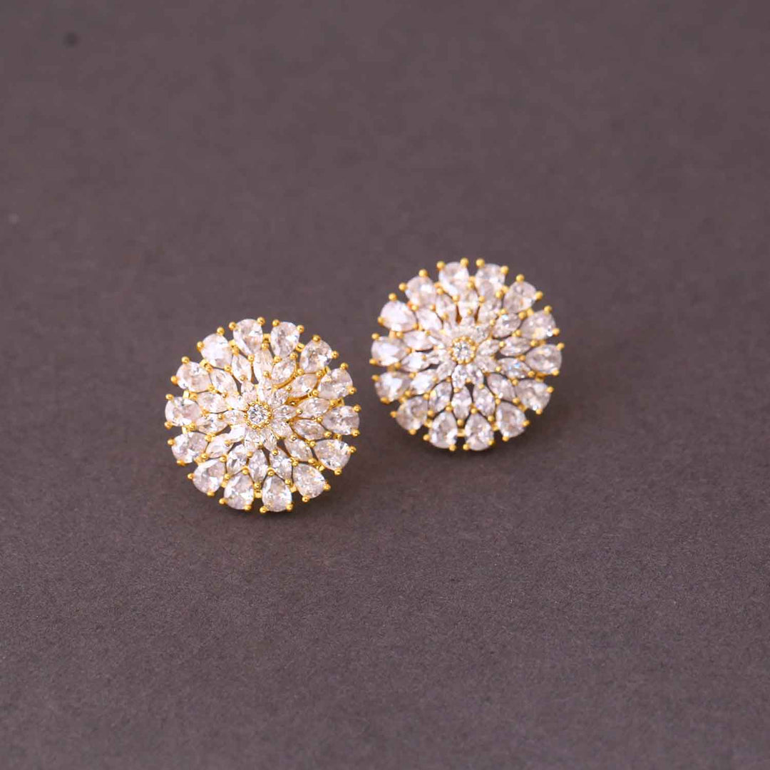 Golden Barhee Zirconia Studs