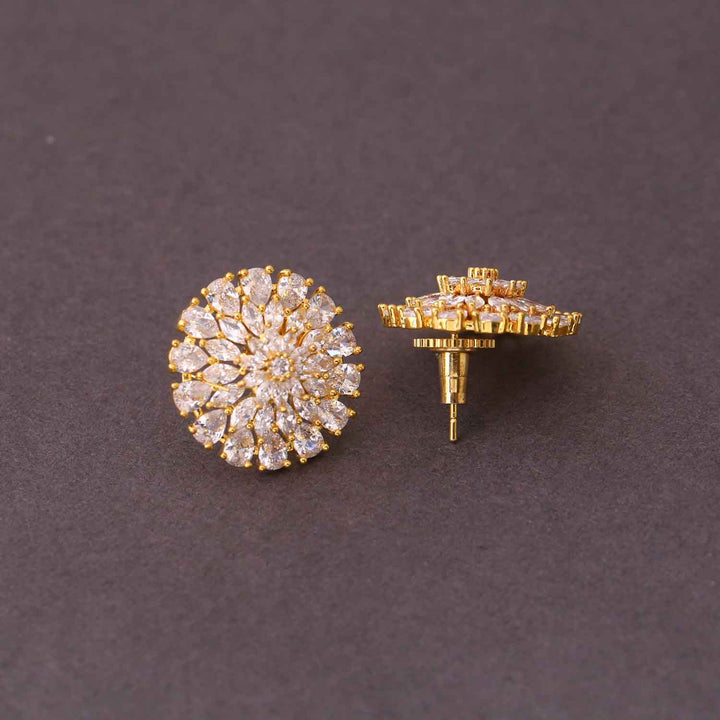 Golden Barhee Zirconia Studs