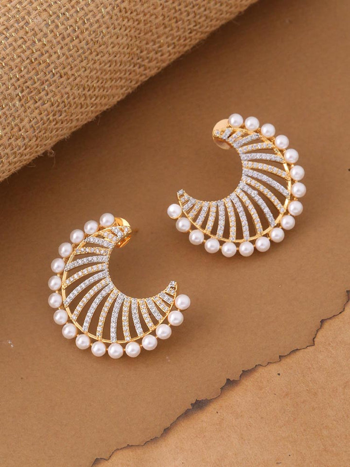 Golden Basilia Zirconia Studs
