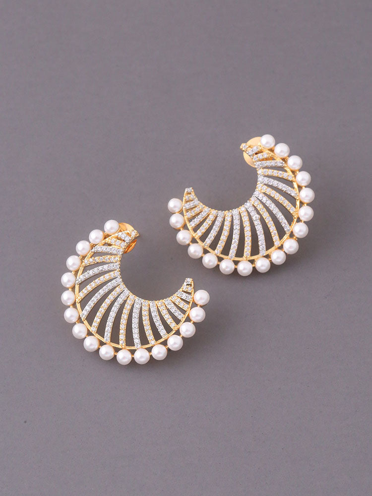 Golden Basilia Zirconia Studs