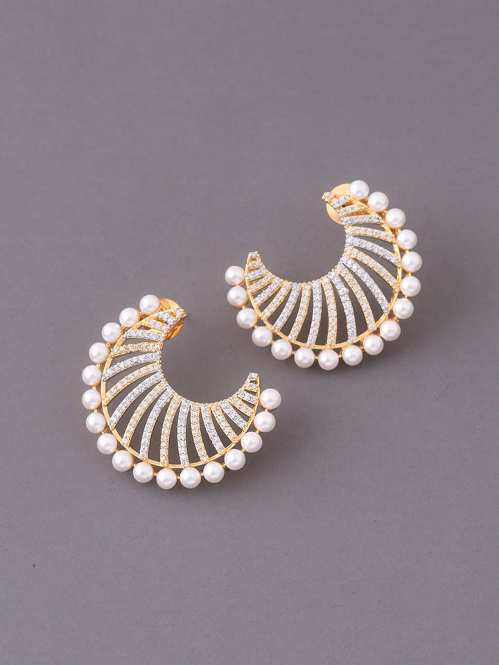 Golden Basilia Zirconia Studs
