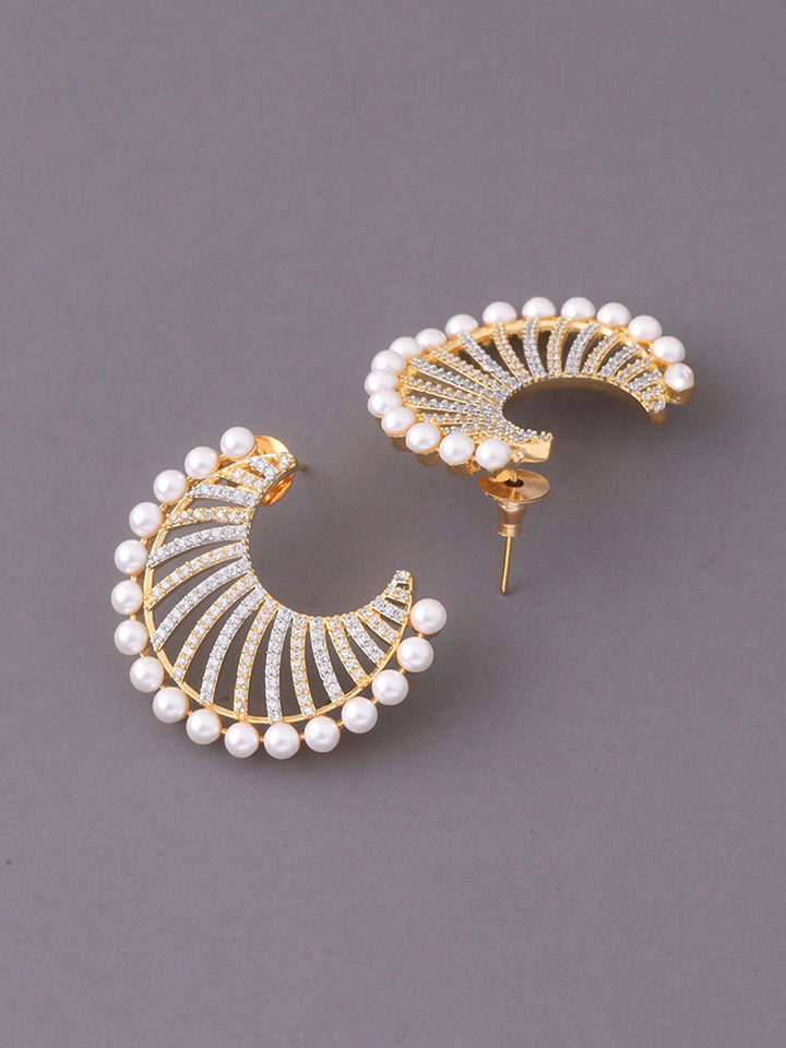 Golden Basilia Zirconia Studs