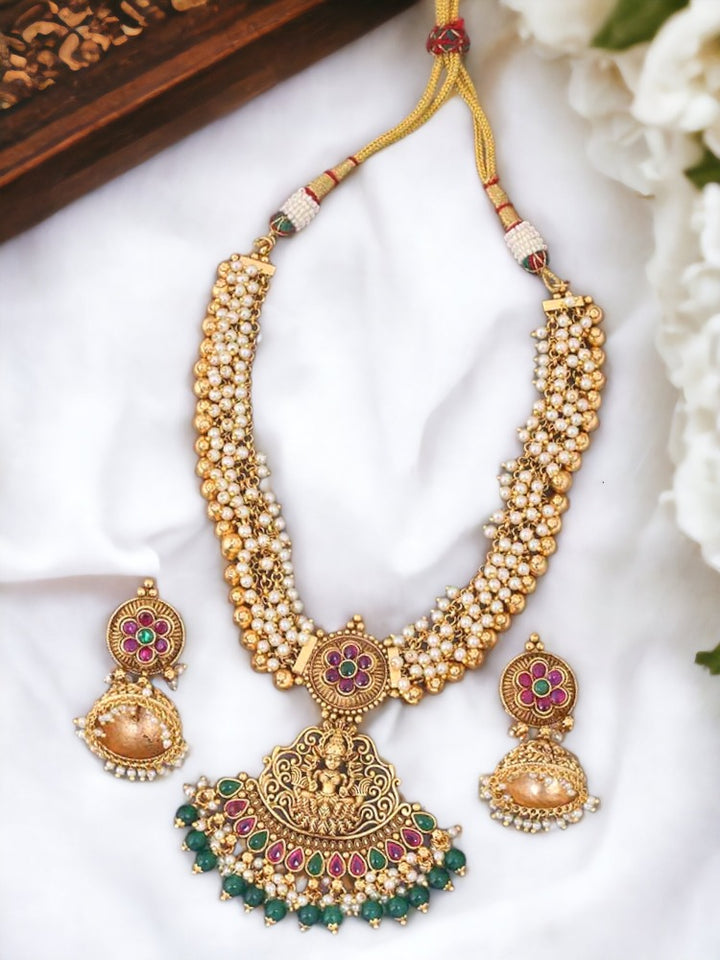 Multicolor  Bhadrakali Temple Jewellery Set