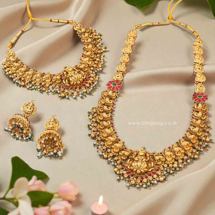 Golden Bhadrakaliya Bridal Temple Jewellery Set - New Arrival