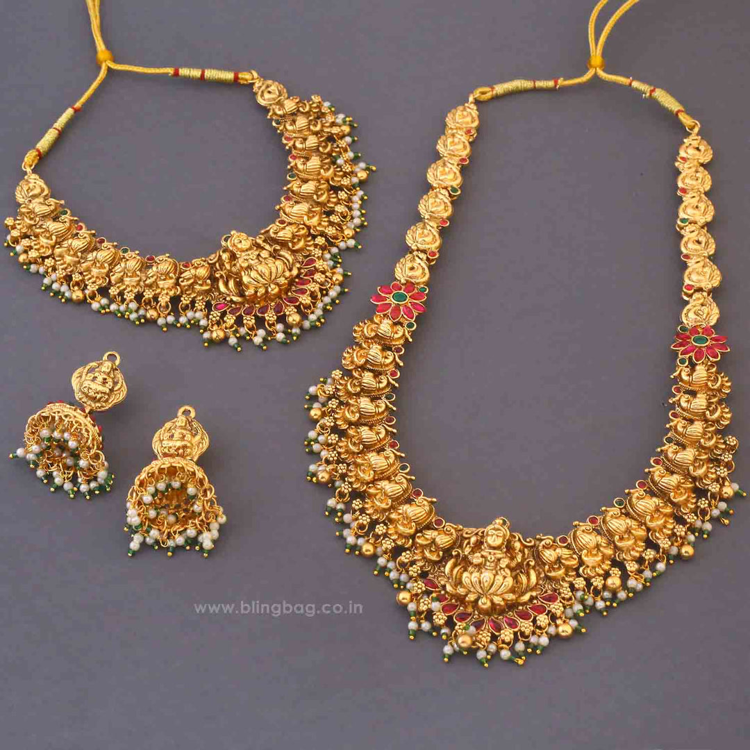 Golden Bhadrakaliya Bridal Temple Jewellery Set - New Arrival