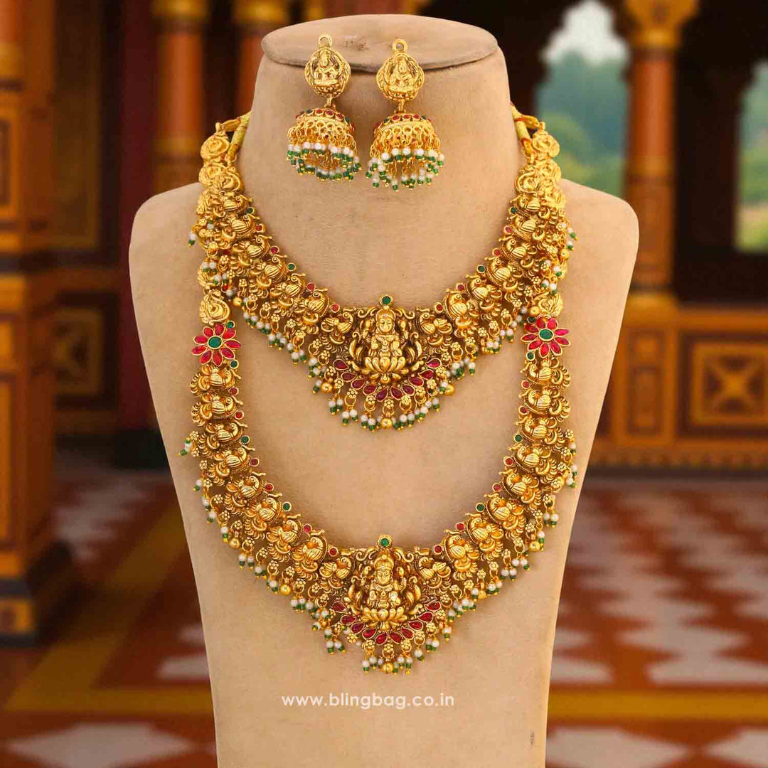 Golden Bhadrakaliya Bridal Temple Jewellery Set - New Arrival