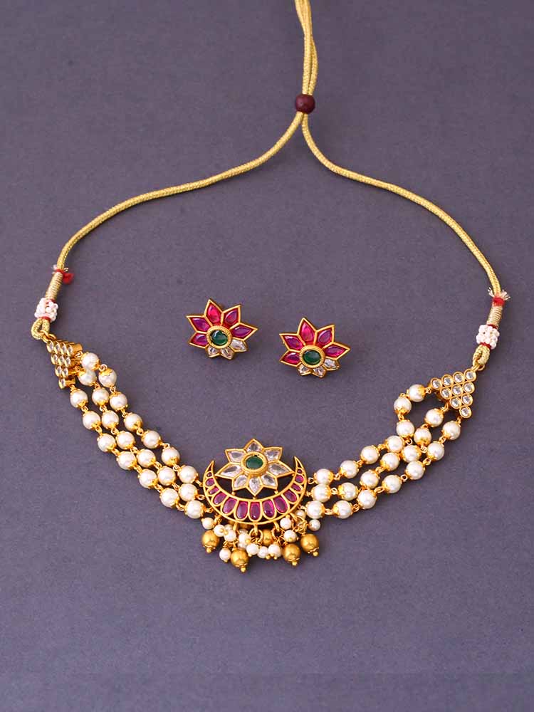 Golden Bhairava Antique Jewellery Set - New Arrival