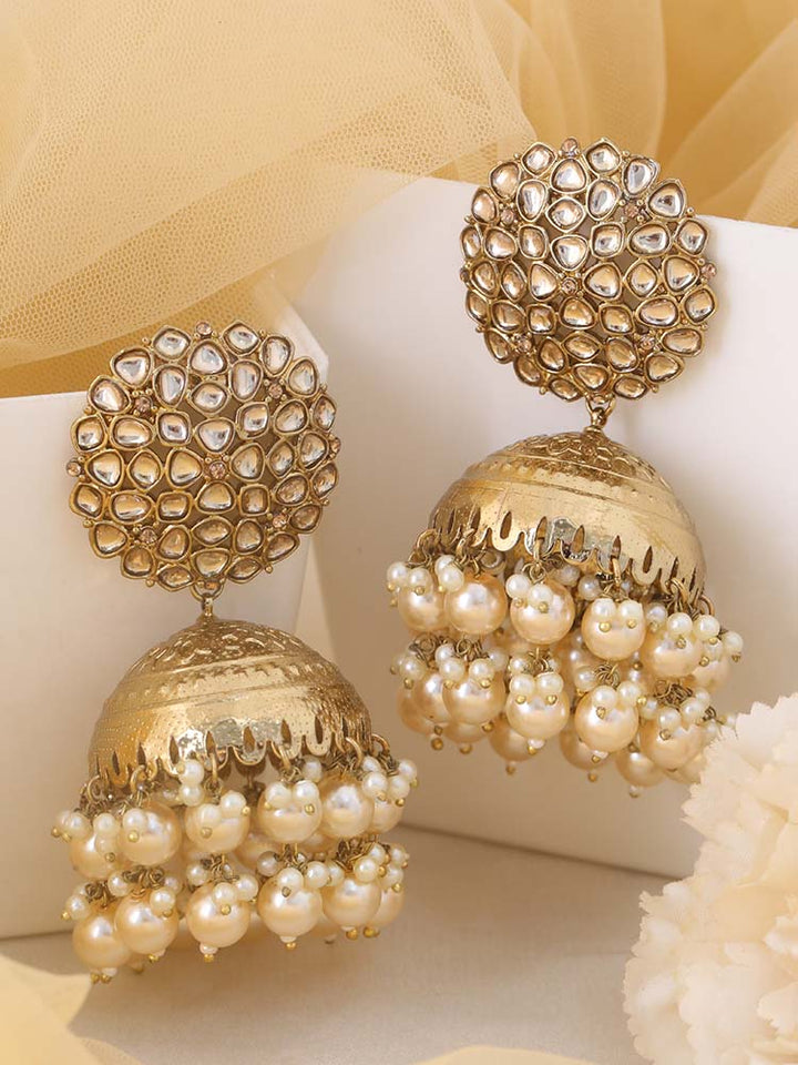 Golden Bhanupria Jhumkis