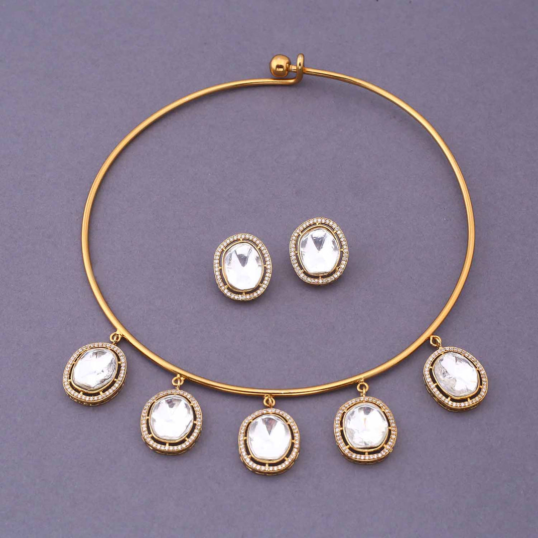 Golden Bhini Hasli Antique Jewellery Set - New Arrival