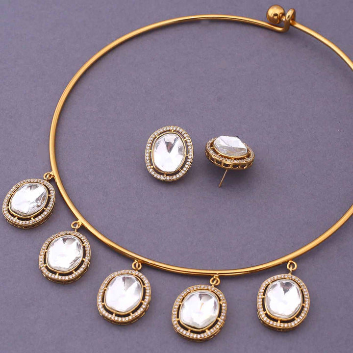 Golden Bhini Hasli Antique Jewellery Set - New Arrival