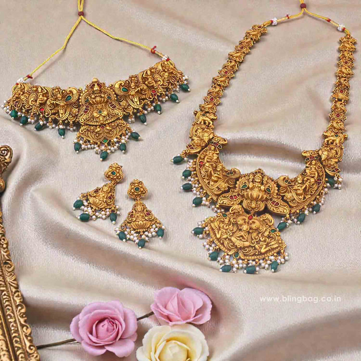 Golden Bhuvaneshwarii Bridal Temple Jewellery Set - New Arrival