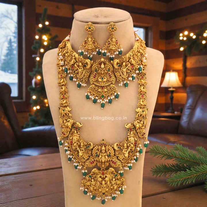 Golden Bhuvaneshwarii Bridal Temple Jewellery Set - New Arrival