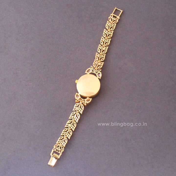 Golden Biancabella Zirconia Watch