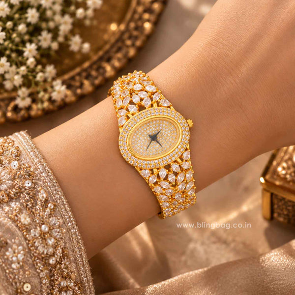 Golden Biancamarie Zirconia Watch