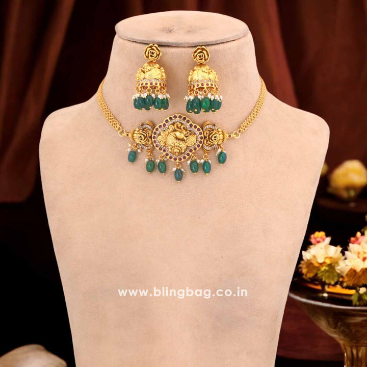 Golden Bijali Antique Jewellery Set - New Arrival