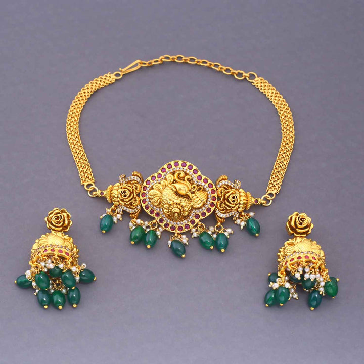 Golden Bijali Antique Jewellery Set - New Arrival
