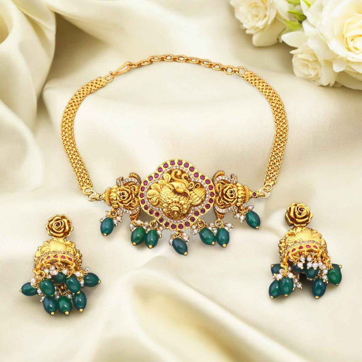 Golden Bijali Antique Jewellery Set - New Arrival