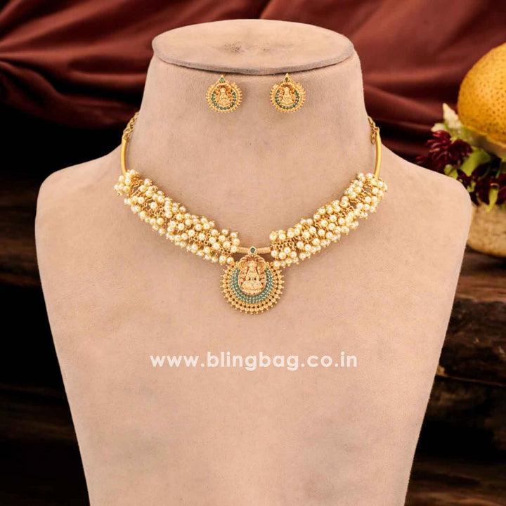 Golden Bijnathi Temple Jewellery Set-New Arrival