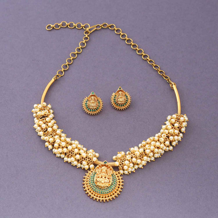 Golden Bijnathi Temple Jewellery Set-New Arrival