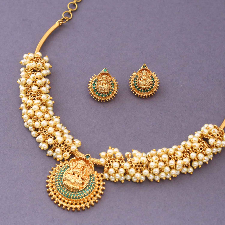Golden Bijnathi Temple Jewellery Set-New Arrival