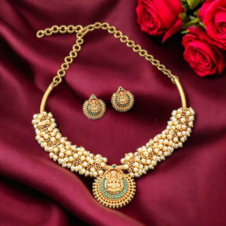 Golden Bijnathi Temple Jewellery Set-New Arrival