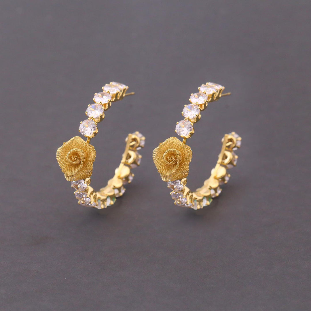 Golden Birdie Zirconia Hoops