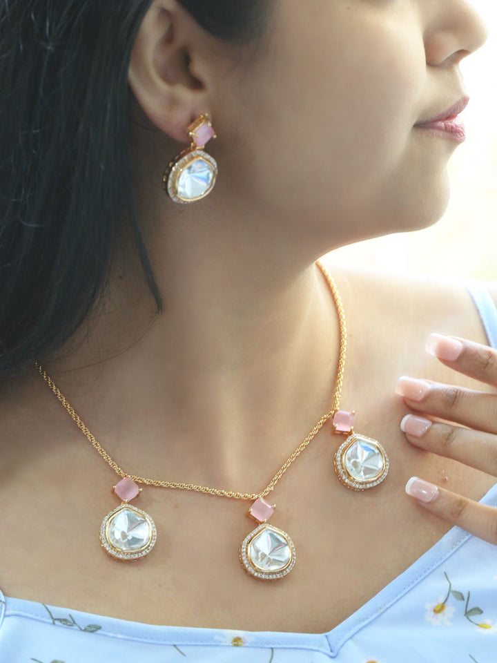 Golden Blush Azizah Zirconia Jewellery Set