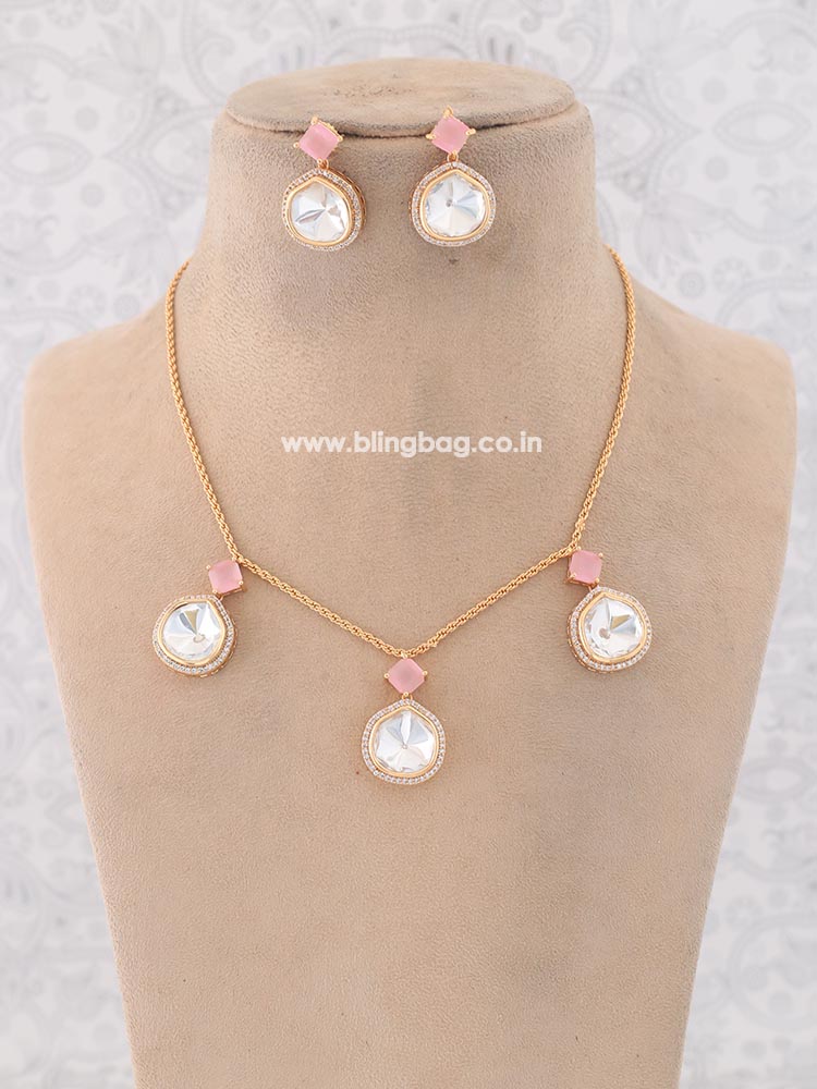 Golden Blush Azizah Zirconia Jewellery Set