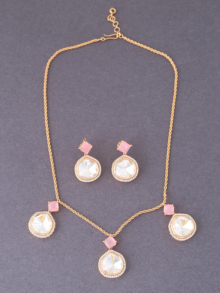 Golden Blush Azizah Zirconia Jewellery Set