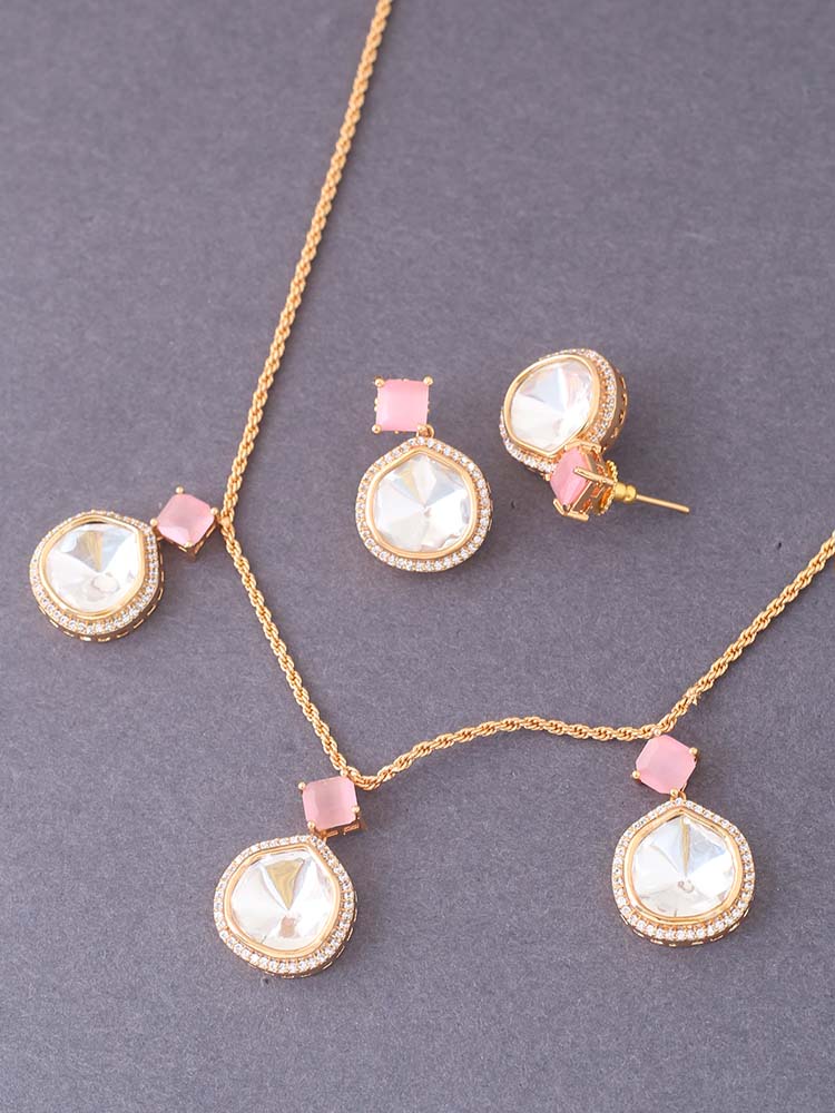 Golden Blush Azizah Zirconia Jewellery Set