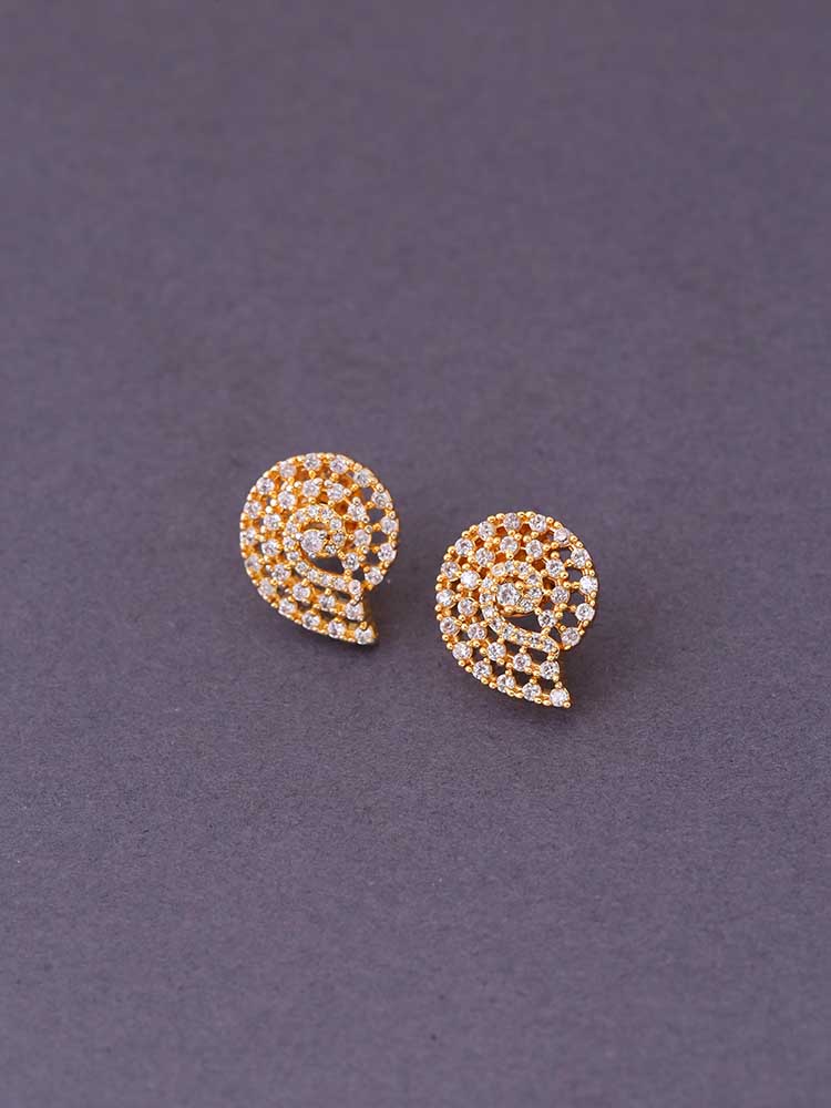 Golden Brinda Zirconia Studs