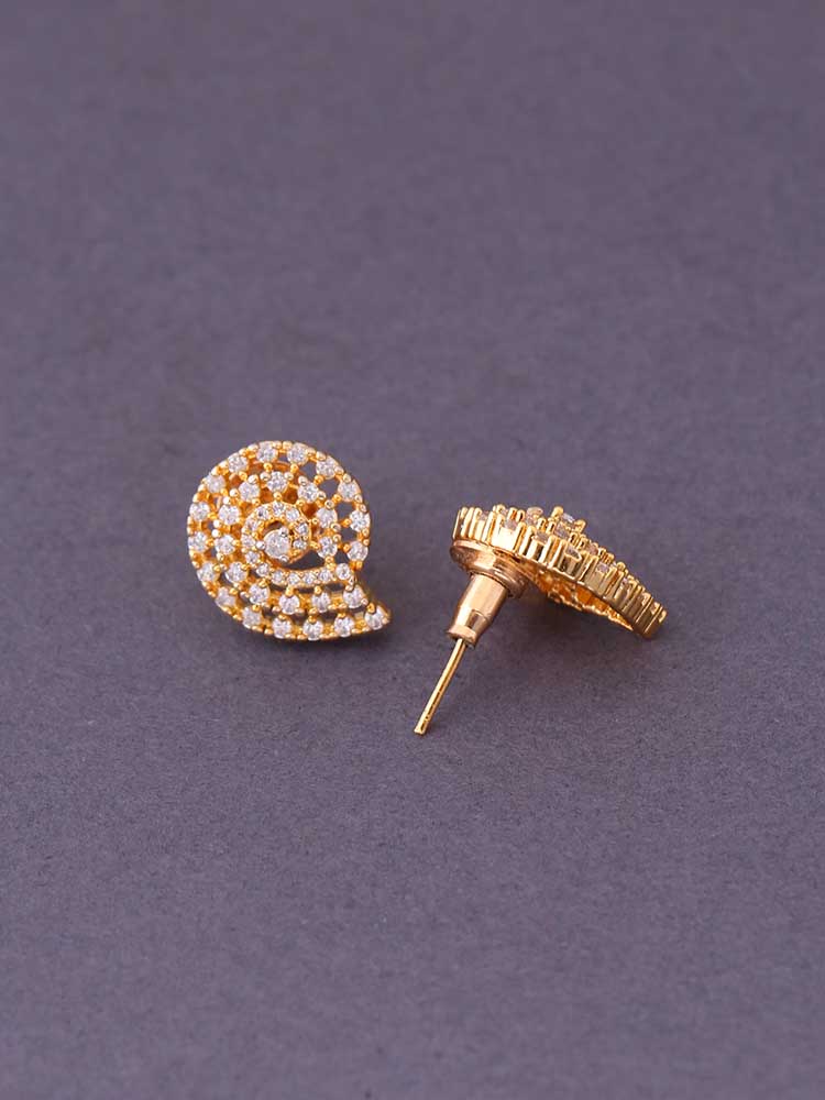 Golden Brinda Zirconia Studs
