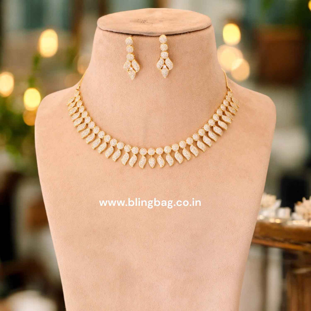 Golden Brooklyn Zirconia Jewellery Set