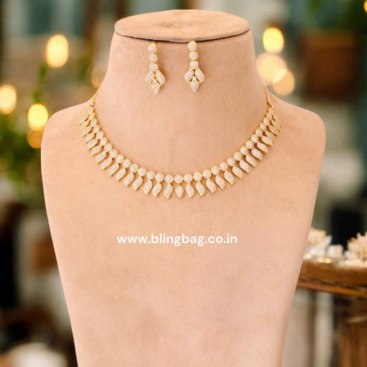 Golden Brooklyn Zirconia Jewellery Set