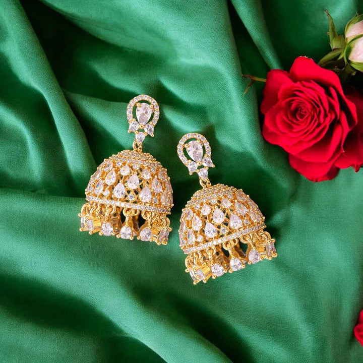 Golden Camila Zirconia Jhumkis